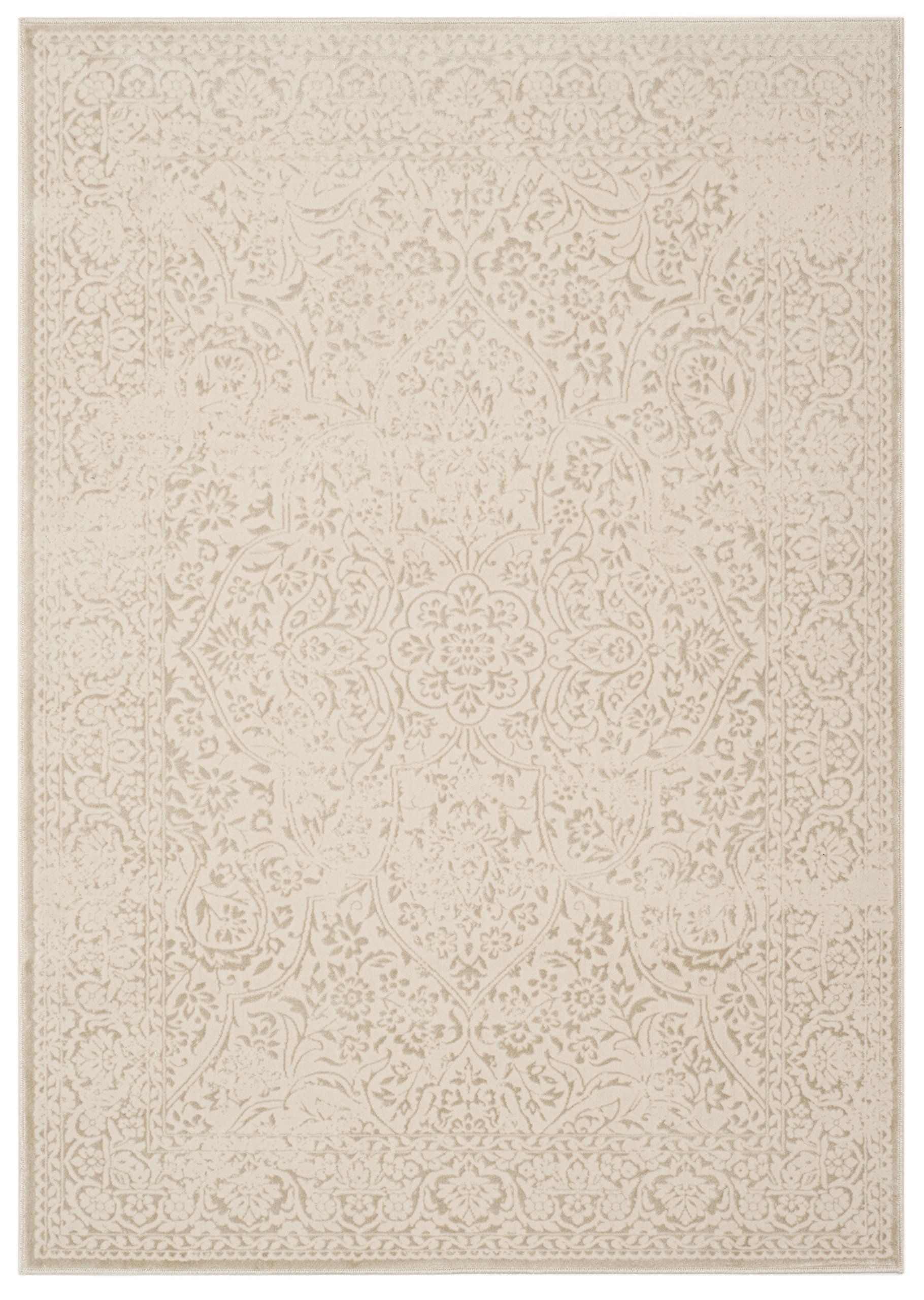 Safavieh Transitional Indoor Woven Rectangle Area Rug, Noble Collection, NBL612, in Beige / Ivory, 99 X 140 cm for Living Room, Bedroom or Any Indoor Space