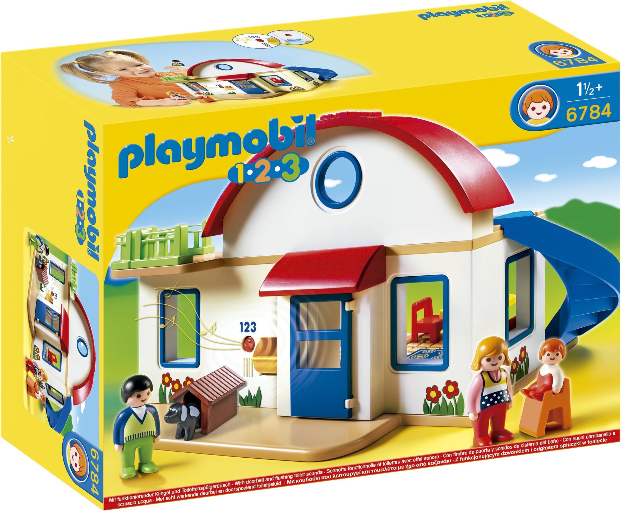 Playmobil 6784 1.2.3 Suburban Home with Working Door Bell and Toilet Flush