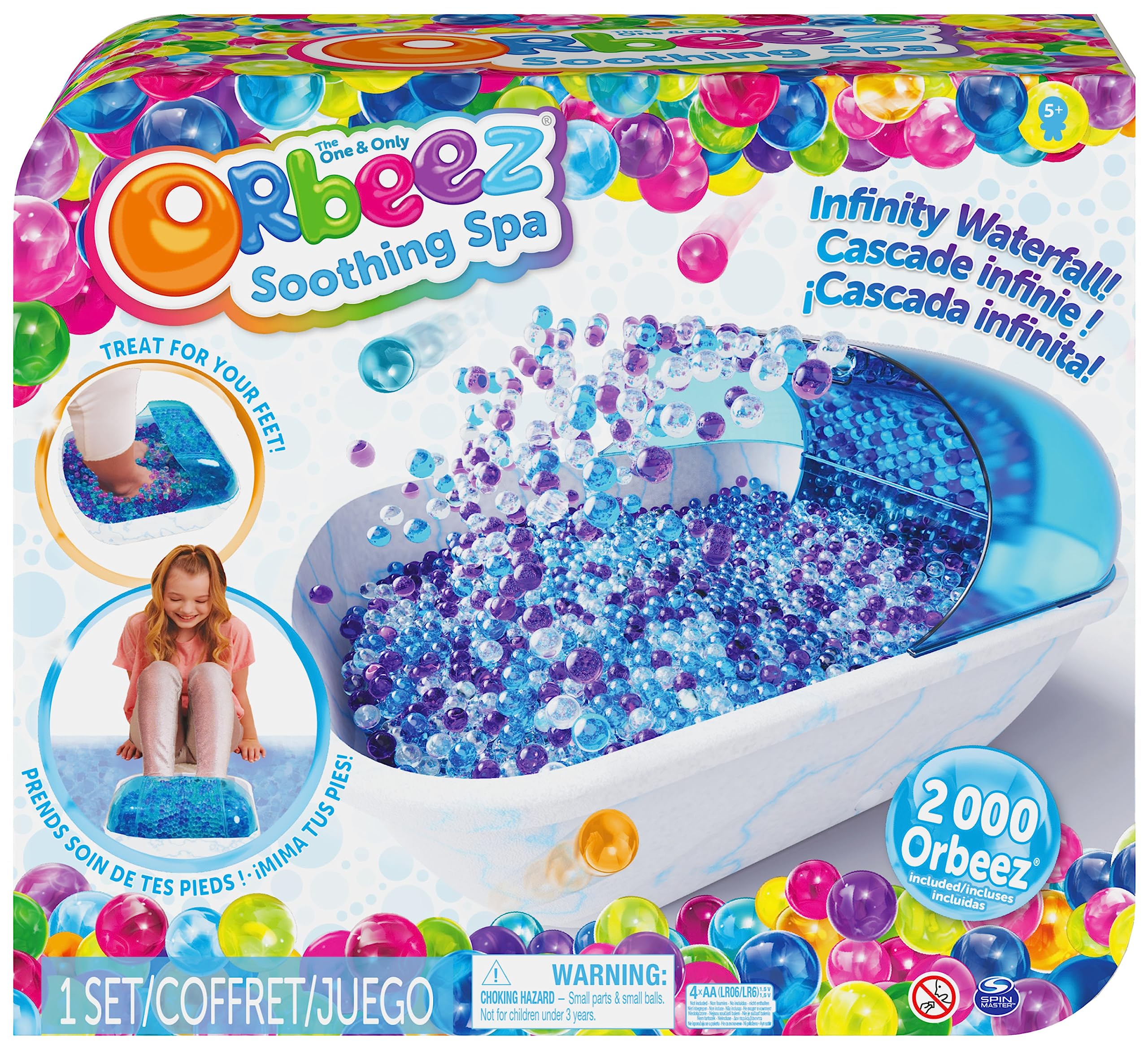 Orbeez, Soothing Foot Spa with 2,000 Orbeez, The One and Only, Non-Toxic Water Beads, Kids Spa