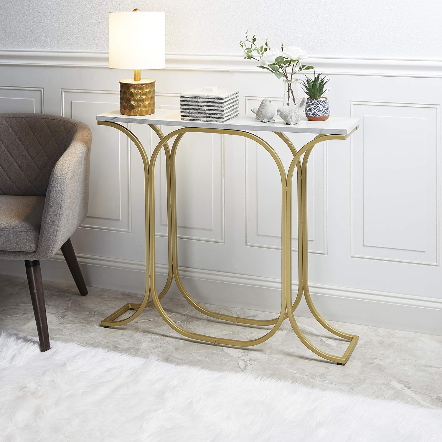 Silverwood Console Table, Gold: Kitchen & Dining