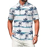 Mens Golf Shirts Short Sleeve Dry Fit Moisture Wicking Casual Hawaiian Polo Shirt for Men