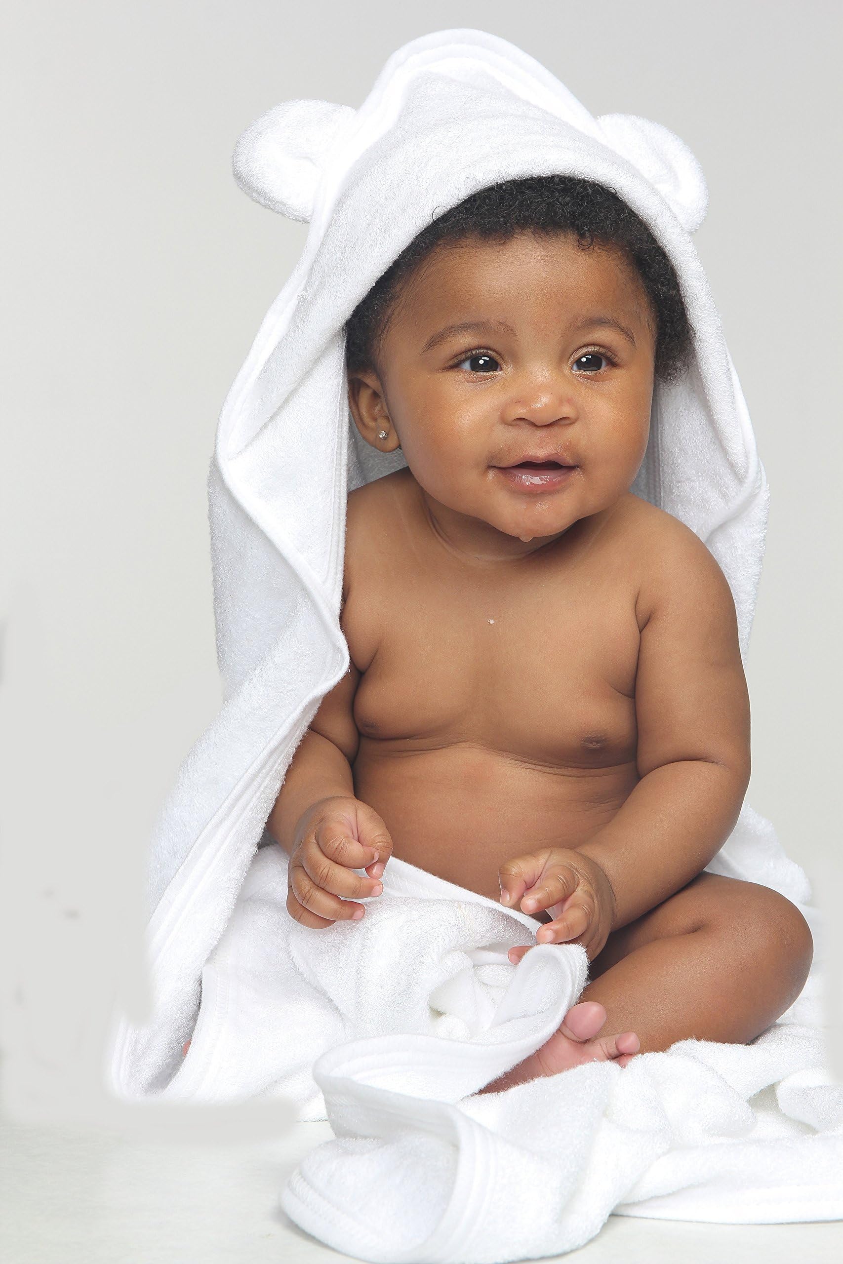 Coi Baby Bamboo Hooded Towel - Ultra Soft Hypoallergenic with Bear Ears for Kids Babies Infants Toddlers