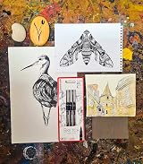 uni-ball PIN Fineliners Black Fine Tip Writing Pens Pack of 3 view 3