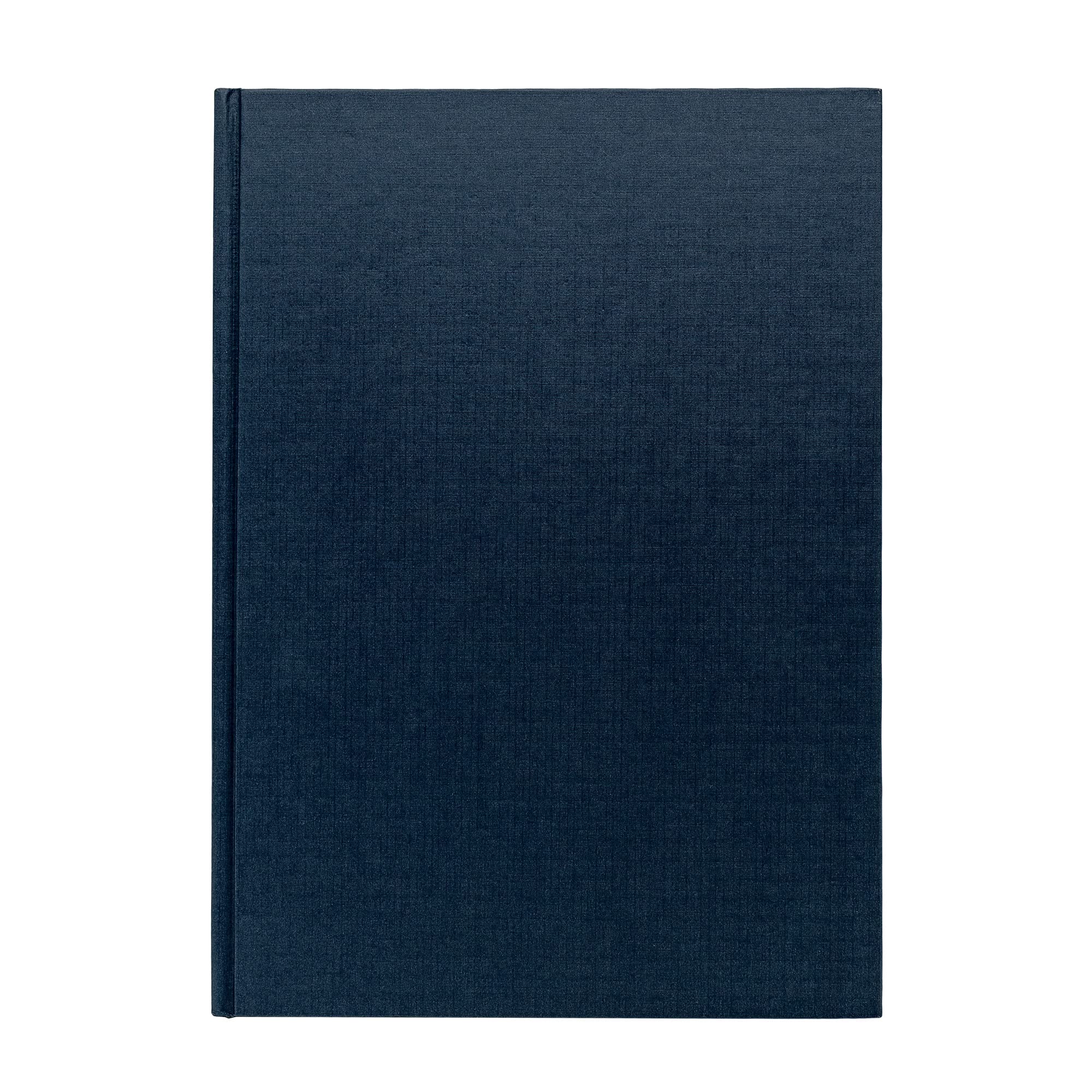 Pukka Pad, A4 Casebound Pad – 5 Pack of Notebooks with A-Z Indexes, Stitched Binding, and Linen Cover – 192 Pages of 70GSM Paper - Blue