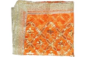 Chunari Chunar Chunni Pooja Cloth Artificial Chunari Netted Cloth (Size:-40"X20") Pooja Chunni Puja Chunar MATA Ki Chunri for