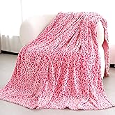 Pink Throw Blanket for Women - Soft Fuzzy Fleece Leopard Throw Cheetah Print Couch Bed Blankets, Pink Birthday Valentines Day Gifts for Her, Cute Stuff Aesthetic Room Decor for Teen Girls