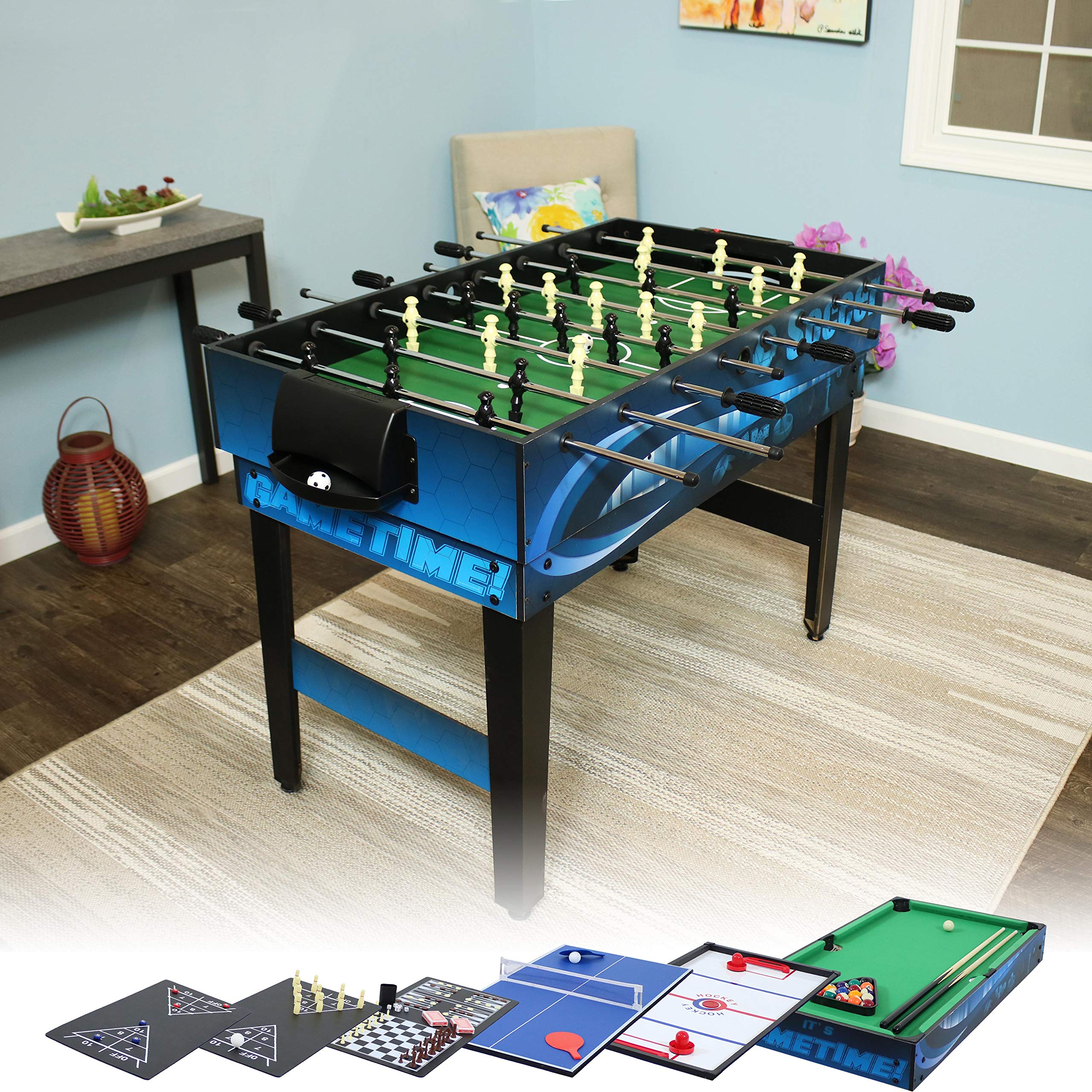 Sunnydaze 10 Combination Multi Game Table with Billiards, Push Hockey