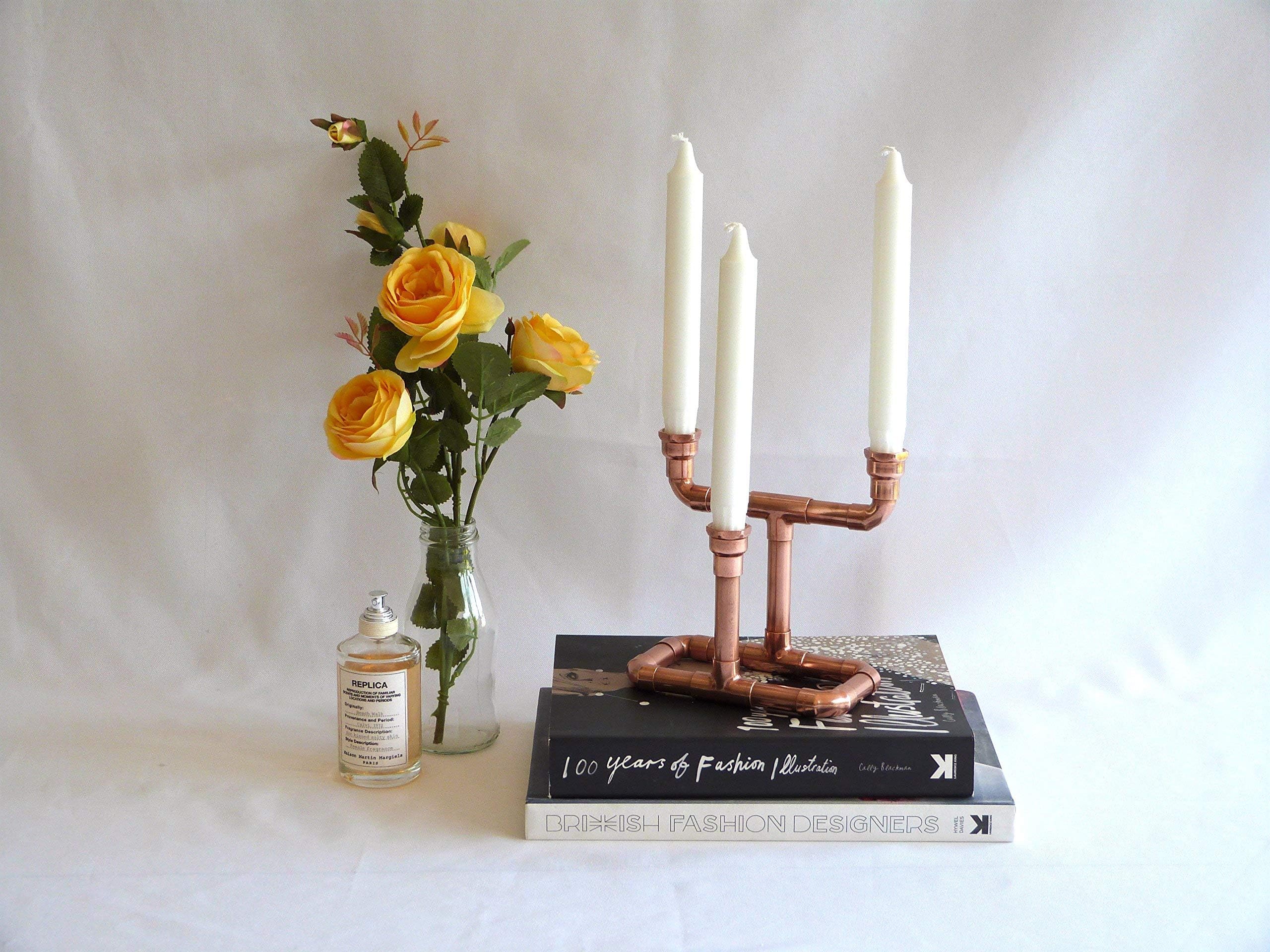 Copper candle holder