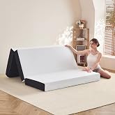 Foldable Mattress Queen &ndash; 6 Inch Tri Fold Memory Foam Folding Bed with Washable Cover, Non-Slip Bottom, Portable Floor Mattress for RV, Guest Room, Camping, No Fiberglass Fireproof Core, 78"x58"x6"