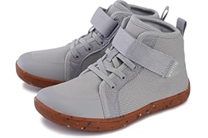WHITIN Kids/Toddler Wide Barefoot Shoes | Girls/Boys Classic High Top Sneakers | Wide Foot Freedom | Natural Growth