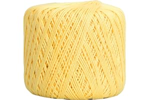Threadart 100% Pure Cotton Crochet Thread - Lemonade - Size 10 and 3 - Singles and Bulk Packs Available - Size 3 - Color 6
