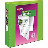 Avery Durable View Binder, 2" Slant Rings, 500-Sheet Capacity, DuraHinge, Green (17838)