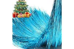 Lyrow 20000 Strands 20" Christmas Tinsel Icicle Strand Garlands Iridescent Xmas Tree Tinsel Strands Christmas Tree Decoration Holiday Birthday Supplies(Blue)