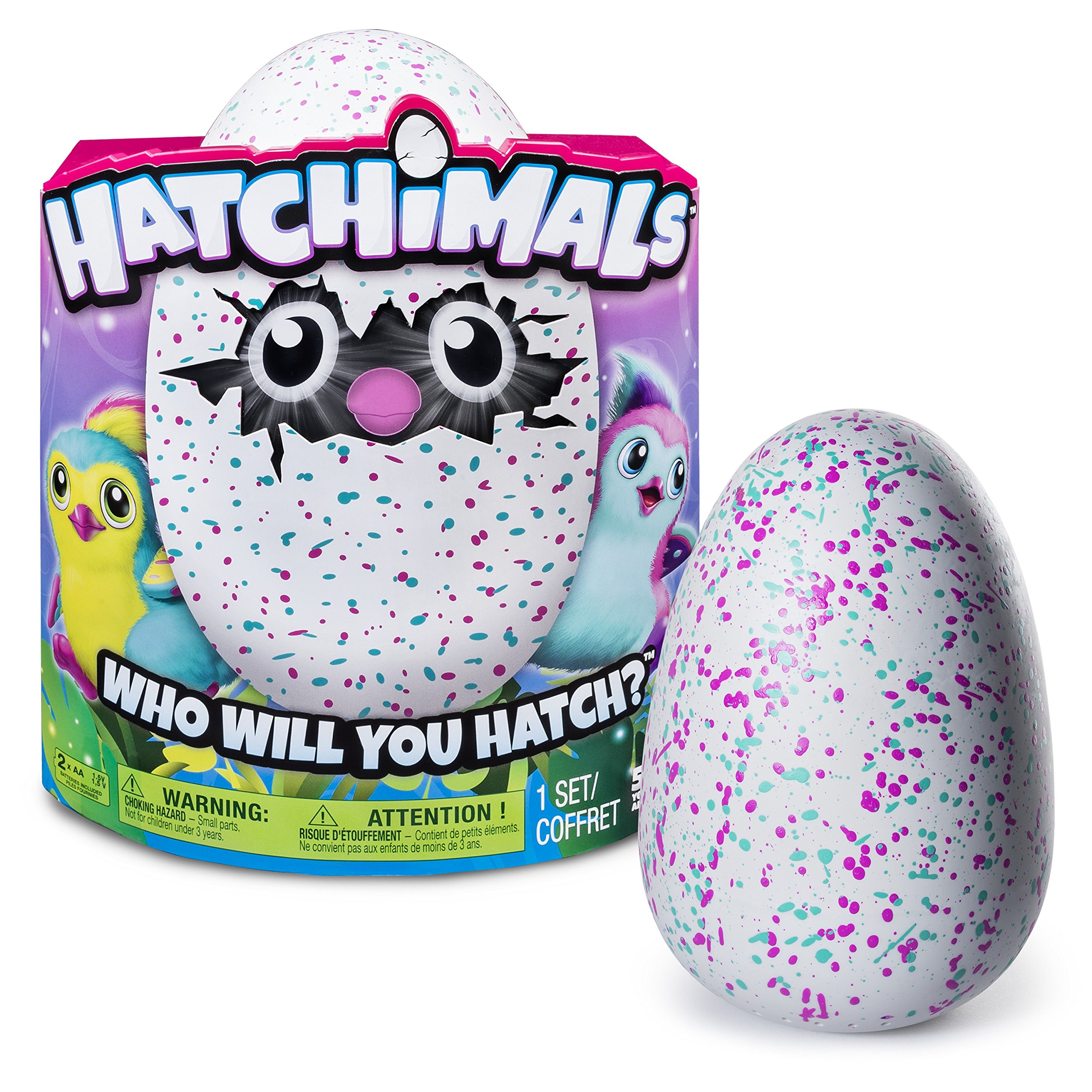 Hatchimals Hatching Egg Plush Interactive Creature, Penguala, Pink or