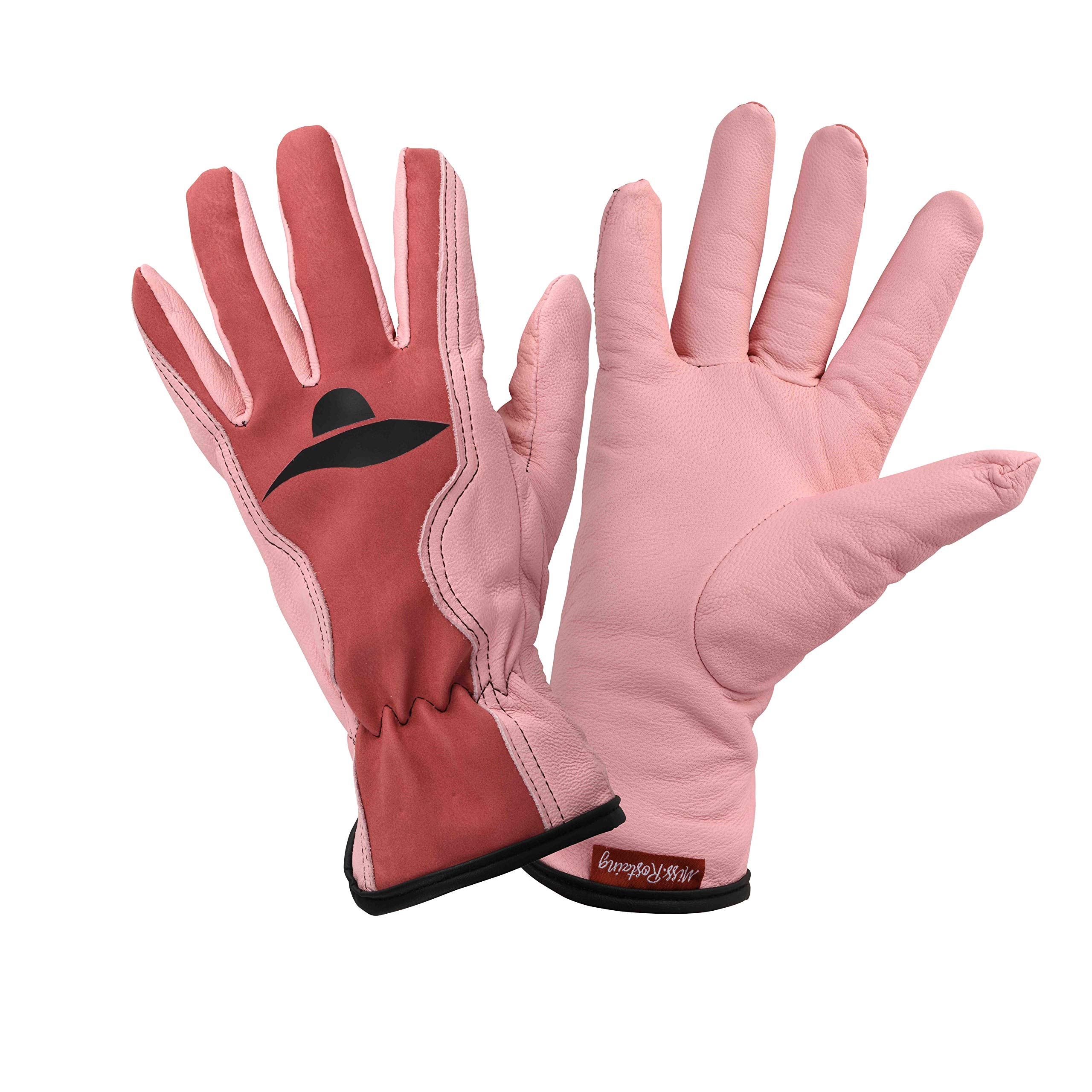 ROSTAING Miss - Pair of Barbie Pink Gardening Gloves - Leather with a Trendy & Refined Look - Ideal for All Pruning, Planting and Weeding Work - Barbie Pink