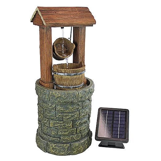 Design Toscano - Fuente de Agua para jardín con Luces LED, Color ...