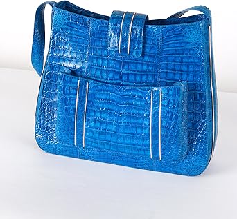 blue crocodile purse