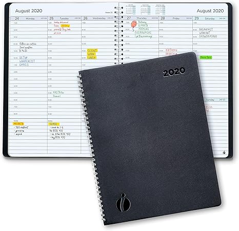 2020 Weekly Planner and Monthly Planner – Hourly Appointment Book 2020 – Softcover, Twin-Wire Binding – Simple Design Inspires Productivity – 6.5x8.5