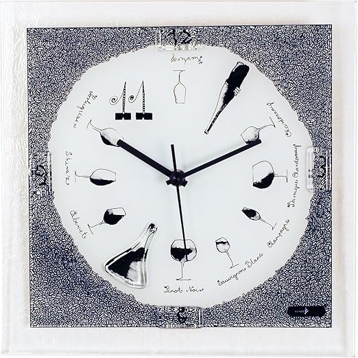 Amazon Com River City Clocks Wine Theme Glass Wall Clock Home