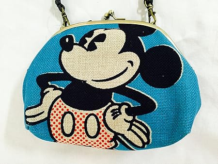 Amazon Co Jp ミッキー ポーチ がまぐち がま口 ディズニー ショルダー グッズ レトロ キャラクター 雑貨 シューズ バッグ