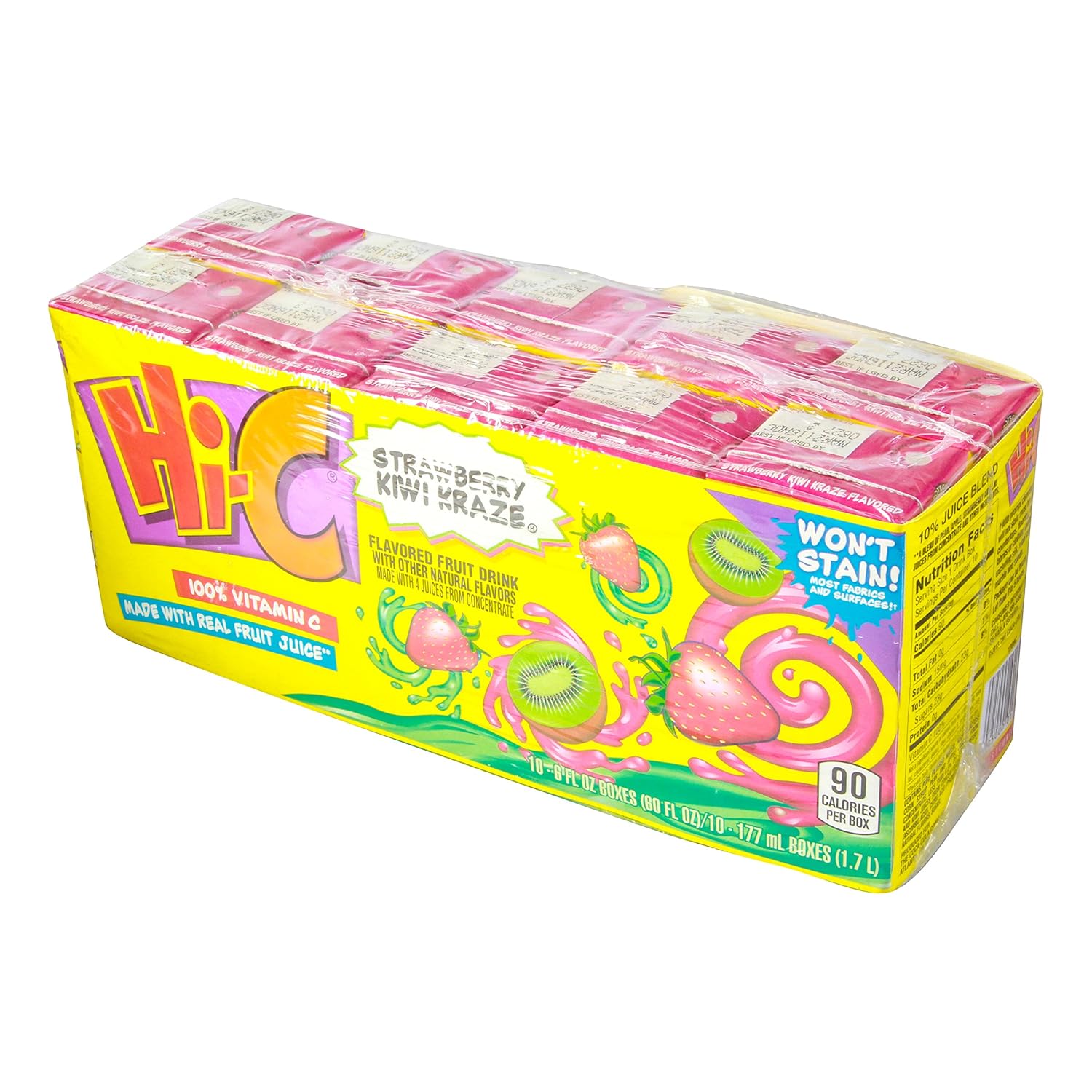 HiC Juice Box, Strawberry Kiwi Kraze, 6 Ounce (Pack of 10) Grocery & Gourmet Food