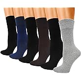 Winterlace Womens Soft Bamboo Rayon Viscose Dress Socks, 6 Pairs Trouser Socks Premium Thin Crew Socks Bulk Pack