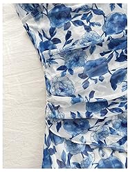 BEAUDRM Women's Floral Print Sleeveless Halter Deep