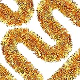 33Ft Christmas Tinsel Garland Thick Tinsel Garland Xmas Tree Decorations Metallic Tinsel Twist Garland for Christmas, Birthday, Holiday Indoor Outdoor Party Supplies