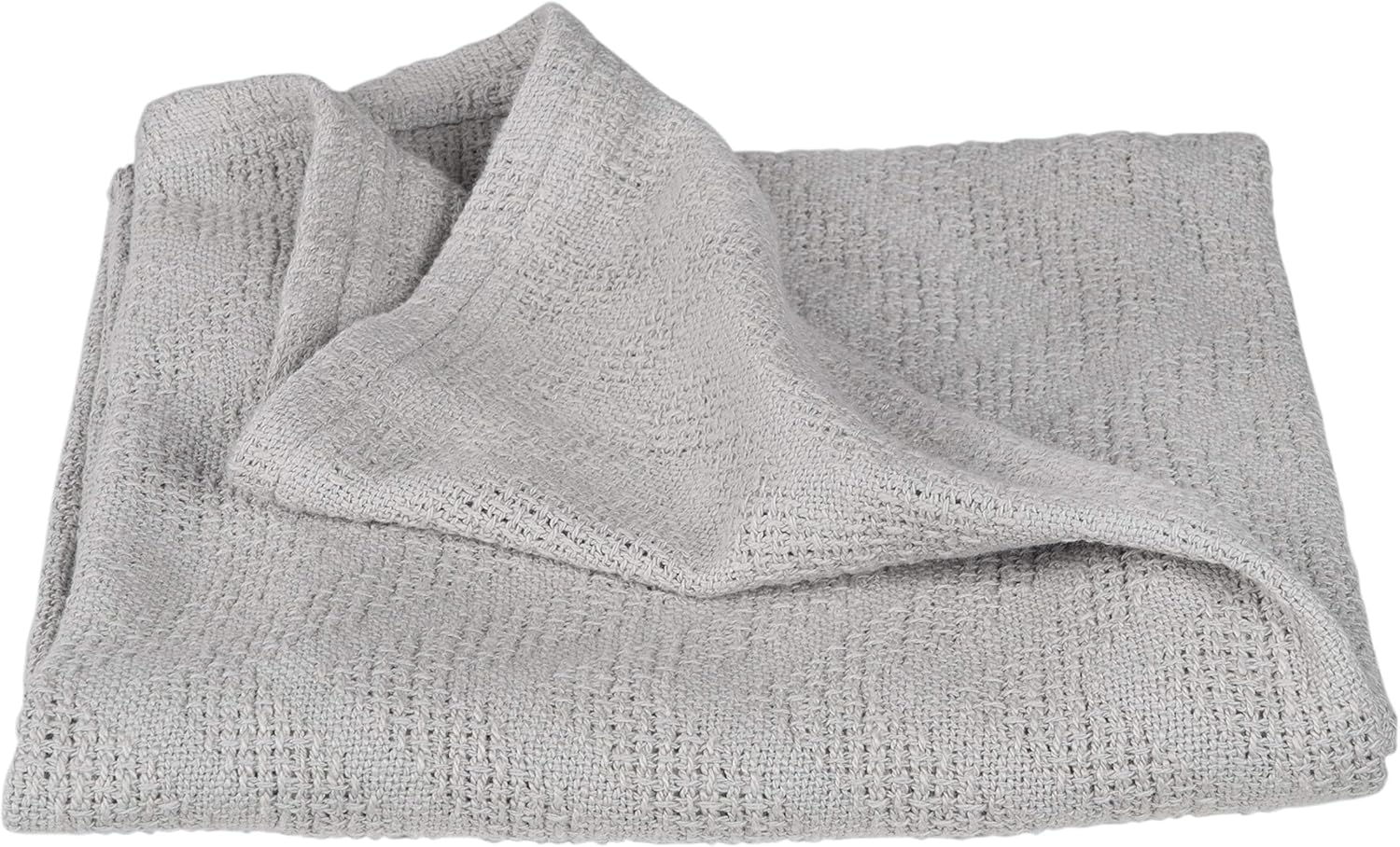 roba Lil Planet Organic Baby Blanket 80 x 80 cm - 100% Cotton GOTS and OEKO-TEX Certified - Knitted Look - Silver Grey