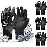 Waterproof Gloves Bulk Pack for Men and Women, 3 Pairs, Freezer Gloves with Grip, Double Nitrile Dipped for Extreme Oil Repellent, for Construction, Mechanics, Mining, Plumbing, Black, XX-Large