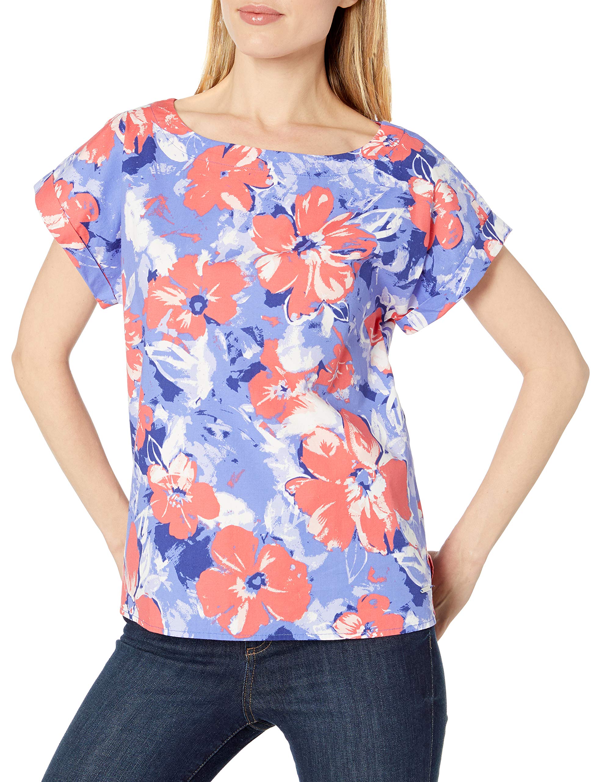 Nautica Women's Short Sleeve Floral Printed Top Nautical Fashions