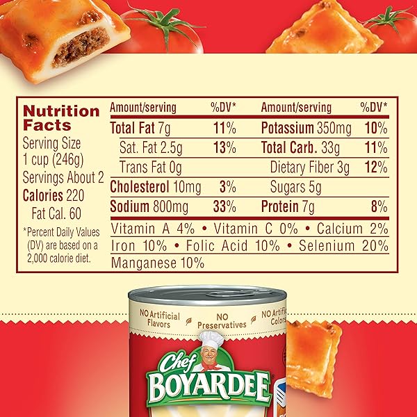 CHEF BOYARDEE BEEF RAVIOLI, 15 OZ, 4 PACK