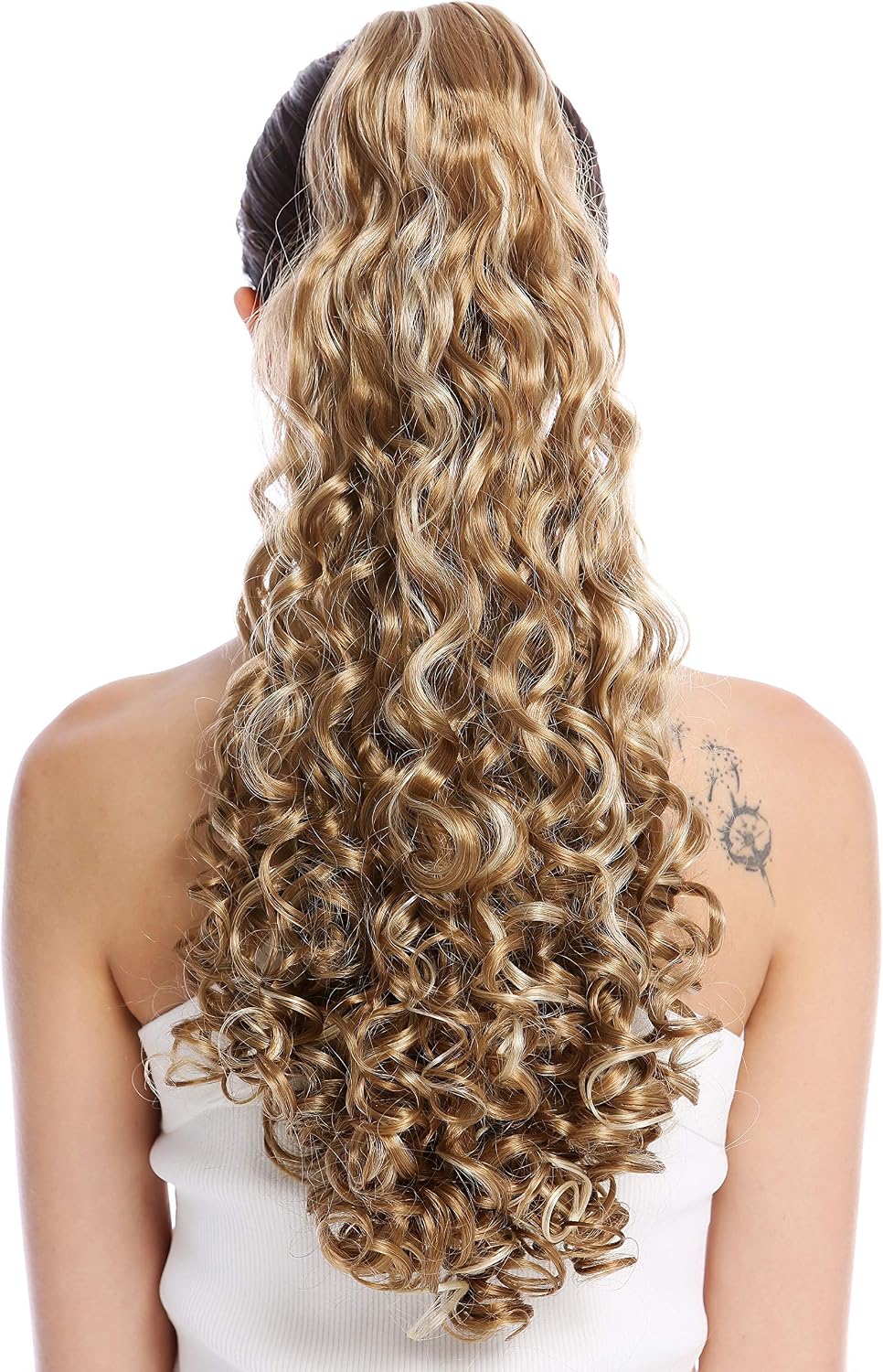WIG ME UP - 9563B-V-15H613 Ponytail Hairpiece Extensions very long voluminous curled curls blonded streaked platinum highlights 23inch - Image 3