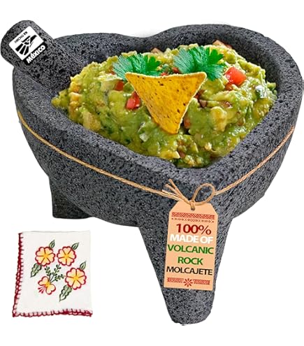 Molcajete Mexicano Authentique En Lave Volcanique - Fait Main - Neuf 8 Pouces