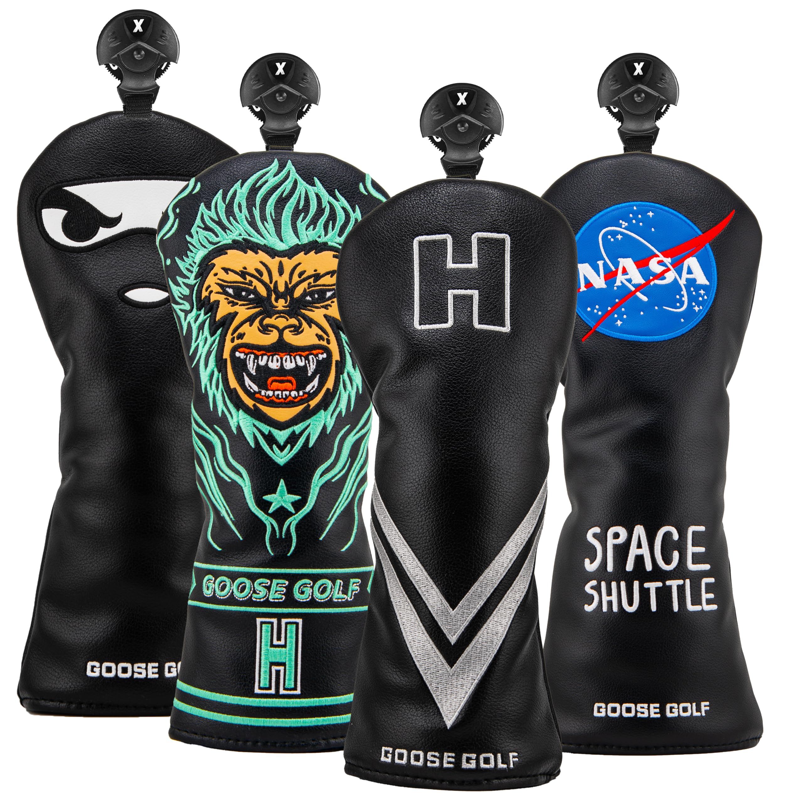 Universal Golf Club Headcovers for Driver Woods and Hybrids – Compatible with All Brands– Premium Protection with Elastic Closure – Goose Golf - Classic Hybrid