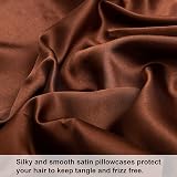 NTBAY Satin Standard Pillowcases 2 Pack 20x26 Brown Envelope Closure view 2