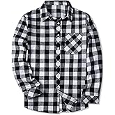 SANGTREE Boys and Mens Flannel Plaid Long Sleeve Shirt Casual Button Down Shirts