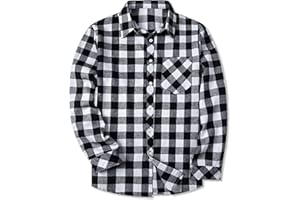 SANGTREE Mens & Boys Plaid Shirt Long Sleeve Button Down Flannel Shirts, US 3 Months - Adult 9XL