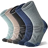 ANTSANG Merino Wool Hiking Socks, Enhanced Breathability, Targeted Cushion Thermal Socks for Men and Women, 5 Pairs