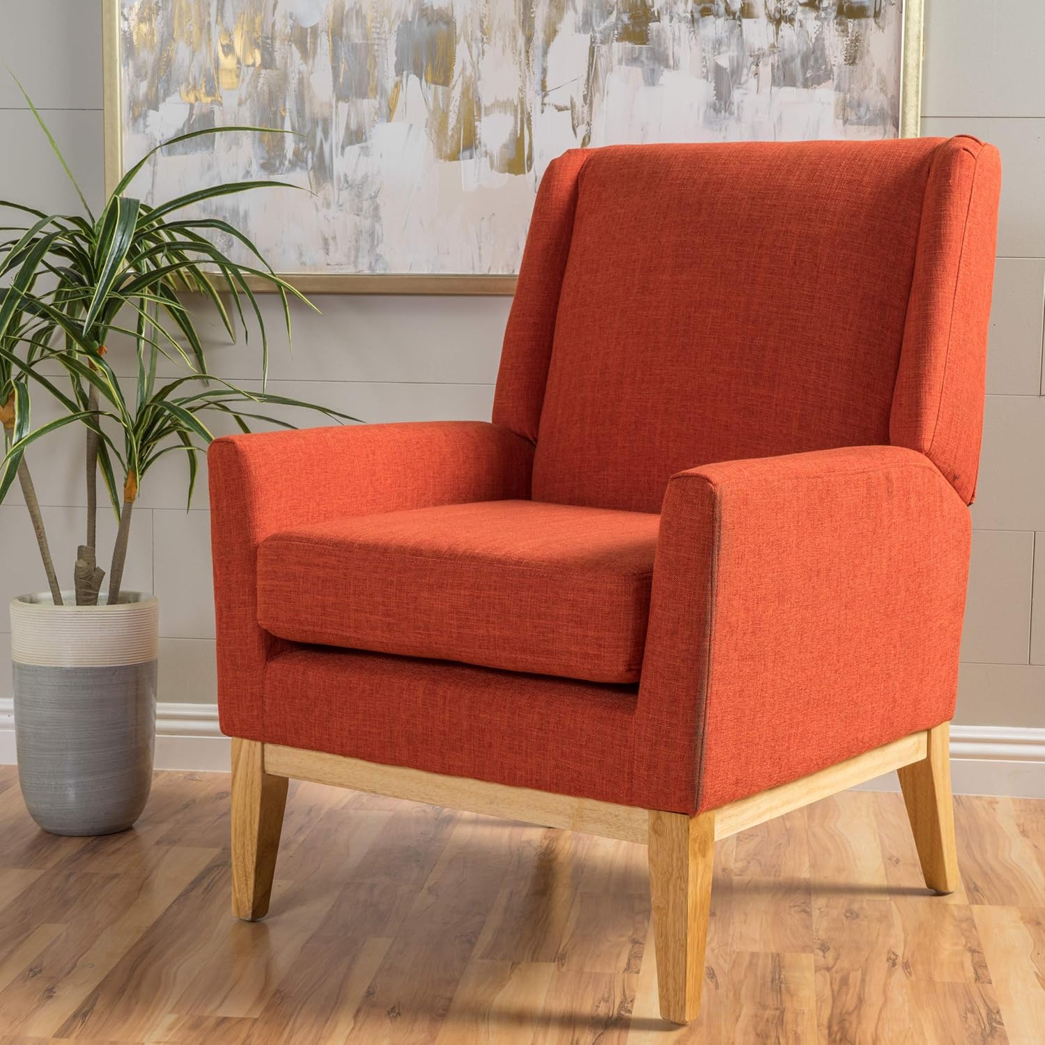 Christopher Knight Home Aurla Fabric Accent Chair, Muted Orange: Kitchen & Dining