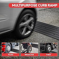Pyle Car Vehicle Curbside Driveway Ramp - 4ft Heavy