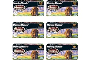 Celestial Seasonings Morning Thunder Black Tea, Caffeinated, 20 Tea Bags Box (Pack of 6)