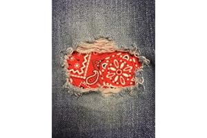 Bandana Fabric Peek-A-Boo Iron ON Patches by HoleyPatches Red 5" x 5"