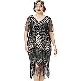 BABEYOND Great Gatsby Dresses for Women Plus Size Cocktail Dress 1920s Flapper Costume for Women