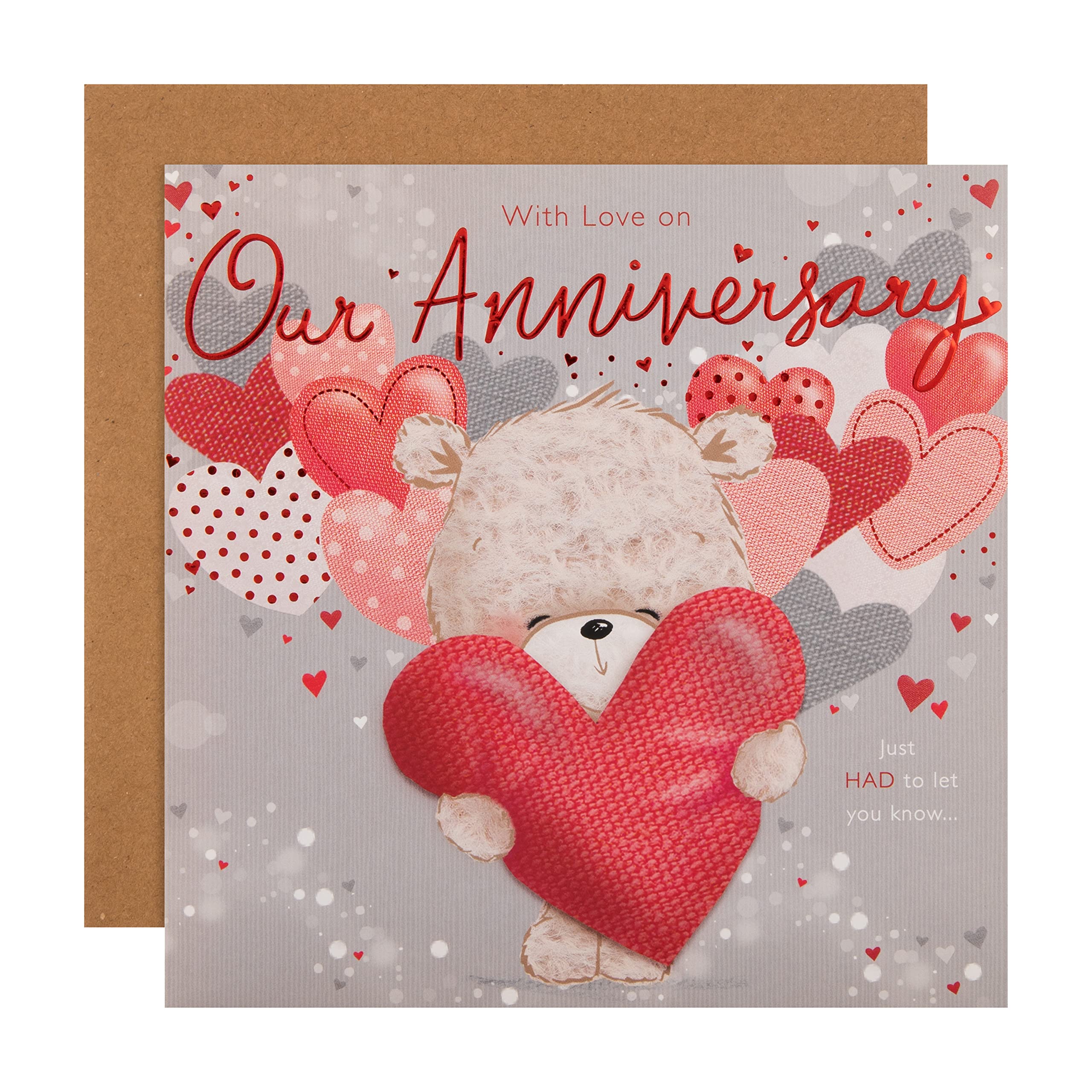 Hallmark Anniversary Card - Large Pop-Out Hugsworth Bear Design