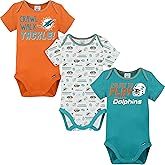 Gerber NFL unisex-baby Nfl Team 3 Pack Short Sleeve Onesie Bodysuit
