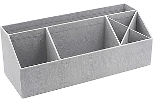 Bigso Elisa Desktop Organizer | Durable Office Desk Organizer for Office Supplies and Accessories | Desk Organizer with 7 Compartments for Customizable Organization | 13.1”x4.9”x4.9” | Ash