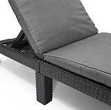 Keter Allibert Daytona Deluxe Outdoor Sun Lounger Graphite with Grey Cushions view 5
