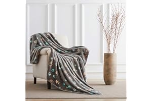 Allisandro 350 GSM Super Soft and Premium Fuzzy Flannel Fleece Pet Dog Blanket, The Cute Print Design Washable Fluffy Blanket for Puppy Cat Kitten Indoor or Outdoor, Grey, 64 x 40 Inches