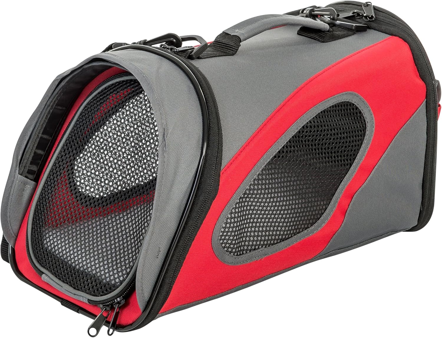 Iris Ohyama, Foldable pet carrier bag / carrier, 3 zipper openings